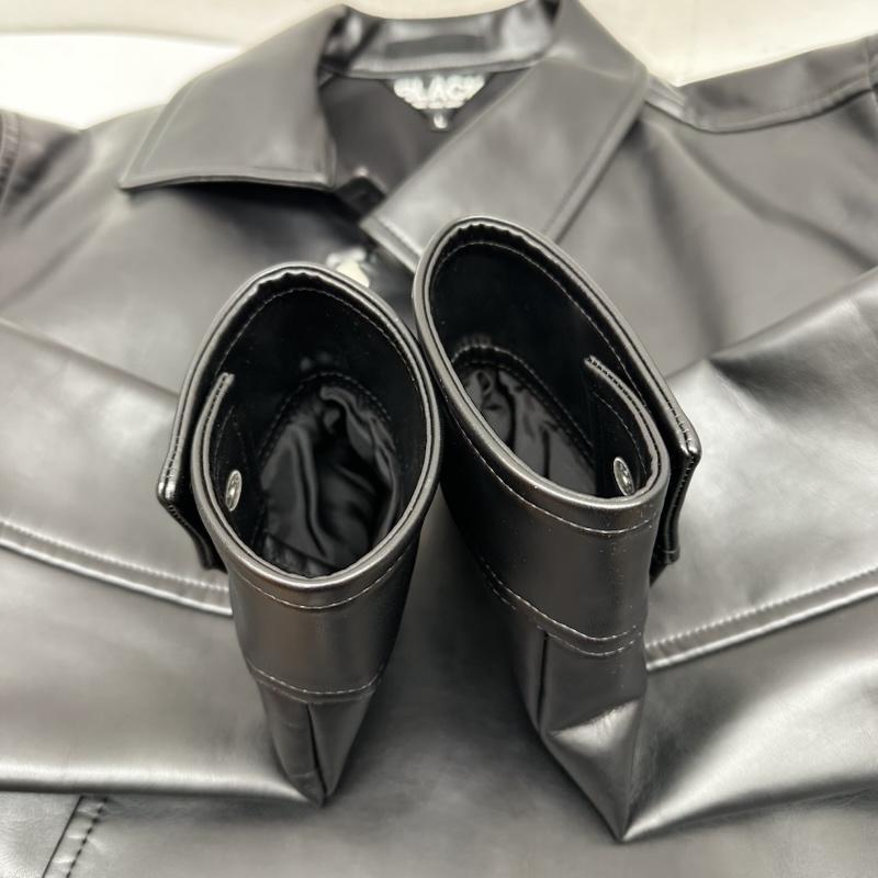 ブラックコムデギャルソン ツイステッド 変形ジャケット ブラックコムデギャルソンポリエステル縮絨フリル装飾変形ジャケット