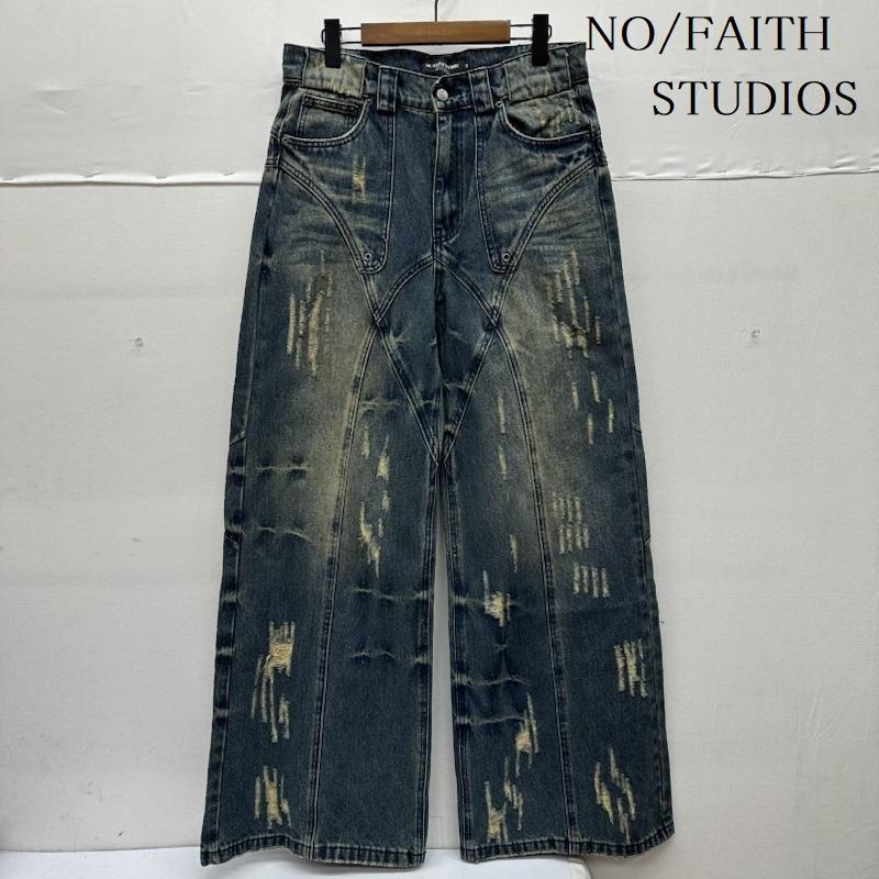 パンツ NO/FAITH STUDIOS SUN FADED DUNE DENIM S 古着 NO/FAITH STUDIOS SUN FADED DUNE バギー ダメージ デニム パンツ