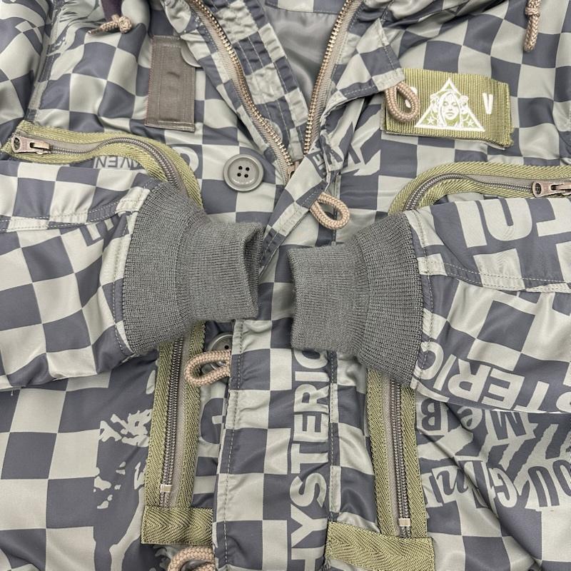 ヒステリックグラマー エアフォース チェック フーデッド ミリタリー