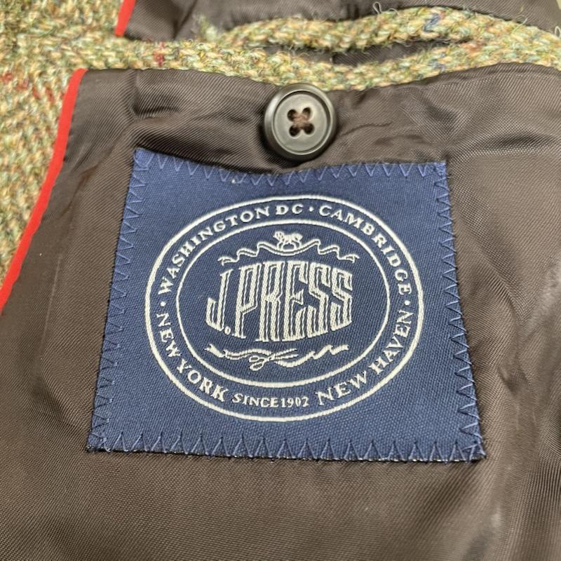 美品✨ジェイプレス　ハリスツイード　テーラードジャケット 胡桃　ヘリンボーン ジェイプレス ハリスツイード テーラード ジャケット 胡桃ボタン