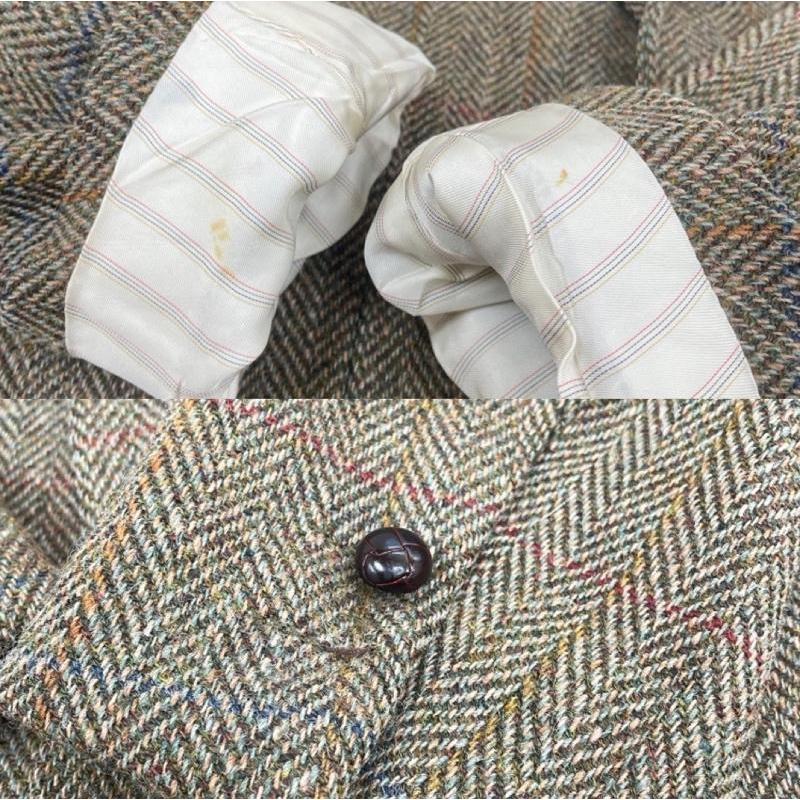 美品 J.PRESS ハリスツイード テーラード ジャケット くるみボタン 英国 美品 J.PRESS ハリスツイード テーラード ジャケット くるみボタン