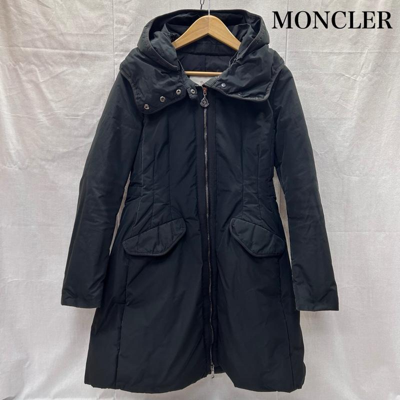 ①専用MONCLER モンクレール SAISSAC ロングダウンコート ブラック モンクレール SAISSAC サイサック ダウンコート フード付き