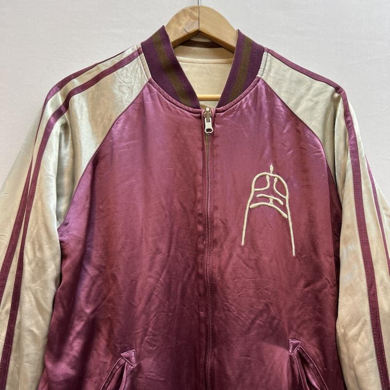 古着 空 ku 別珍 サテン リバーシブル スカジャン 和柄 刺繍 L