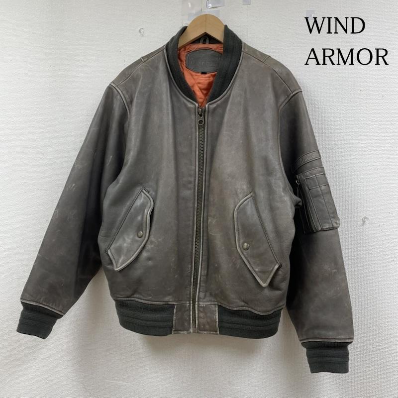 ウインドアーマー MA-1 レザー ジャケット ハーフコート 本革 牛革