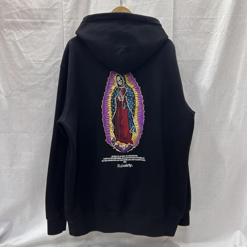 サブサエティ スカルマリア ジップパーカー バック刺繍 ブラック L