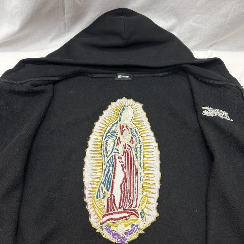 サブサエティ スカルマリア ジップパーカー バック刺繍 ブラック L