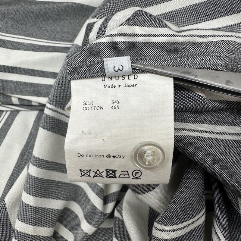 アンユーズド SILK COTTON SH シルク 混 ストライプ シャツ US1608 3 