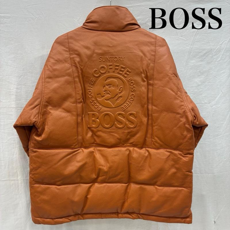 BOSS（ボス） 00s レザー ダウン ジャケット 豚革 ボスジャン M
