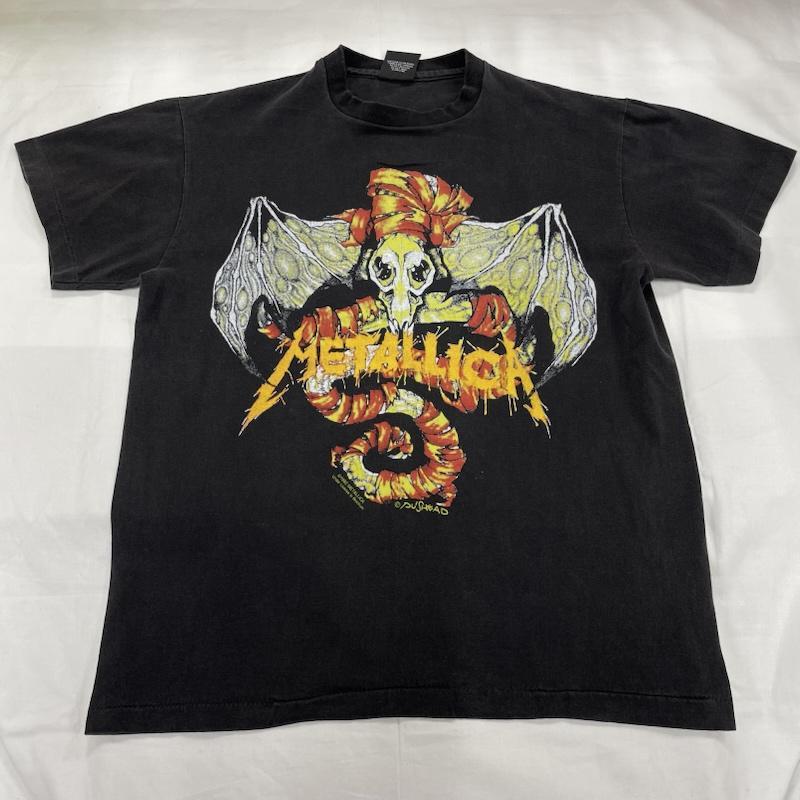 古着 METALLICA メタリカ バンドT ロックT スカル ヴィンテージ加工