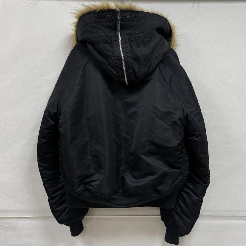 極美品　アルファ　N-2B フライトジャケット　MA-1 ファー　黒　S 短丈 ALPHA INDUSTRIES N-2B フライトジャケット M ファー フード付き 短丈