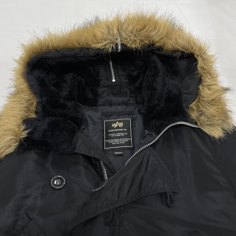美品　アルファ　N-2B MA-1 フライトジャケット　ファー　黒　L 短丈 ALPHA INDUSTRIES N-2B フライトジャケット M ファー フード付き 短丈