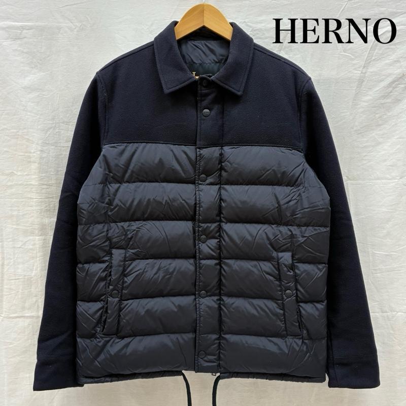 ヘルノ ウール ナイロン コンビ 切替 ダウンジャケット 50 50148794