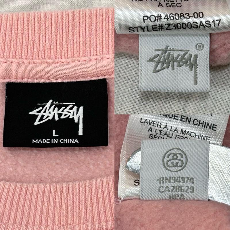 ステューシー ショーンフォントロゴ バックロゴ ピンク スウェット L