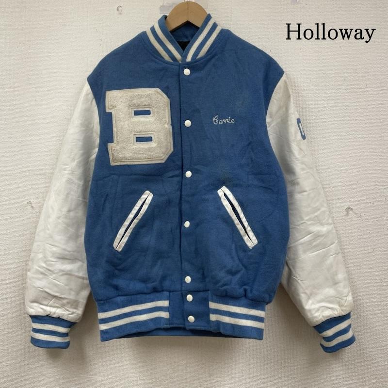 古着 Holloway 袖 レザー スタジャン スタジアム ジャンパー スナップ