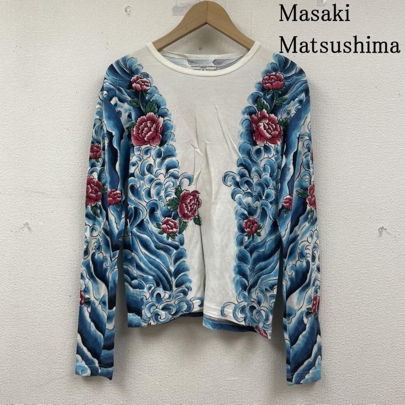 マサキマツシマ ロンT 長袖 Tシャツ クルーネック 総柄 和柄 プリント