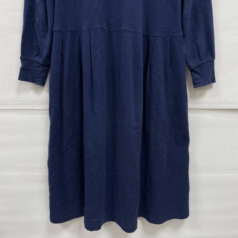 群言堂 根々 石見銀山 タートルネックニットワンピース コットン100% レッド 古着 根々 石見銀山 群言堂 タートルネック ハイネック 長袖 タック