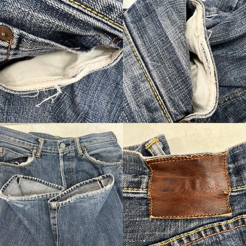 エヴィス 虎 家紋 カモメ 刺繍 デニムパンツ 32インチ 50149406