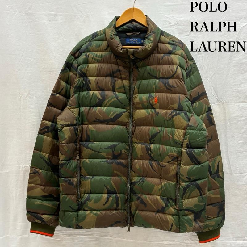 ポロラルフローレン 迷彩 カモフラ ポニー 刺繍 ジップアップ ダウン