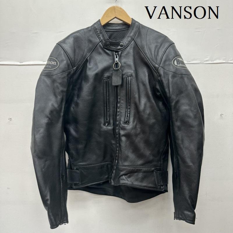 vanson ブラック シングルライダースジャケット Buell ヴァンソン Buell シングル ライダース レザー ジャケット - 50149516
