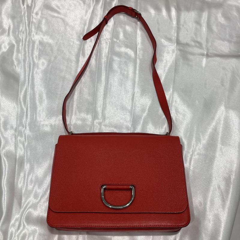 美品✨Burberry バーバリー Dリング ミディアム レザーショルダーバッグ バーバリー BURBERRY レディース ショルダーバック レザー レッド D