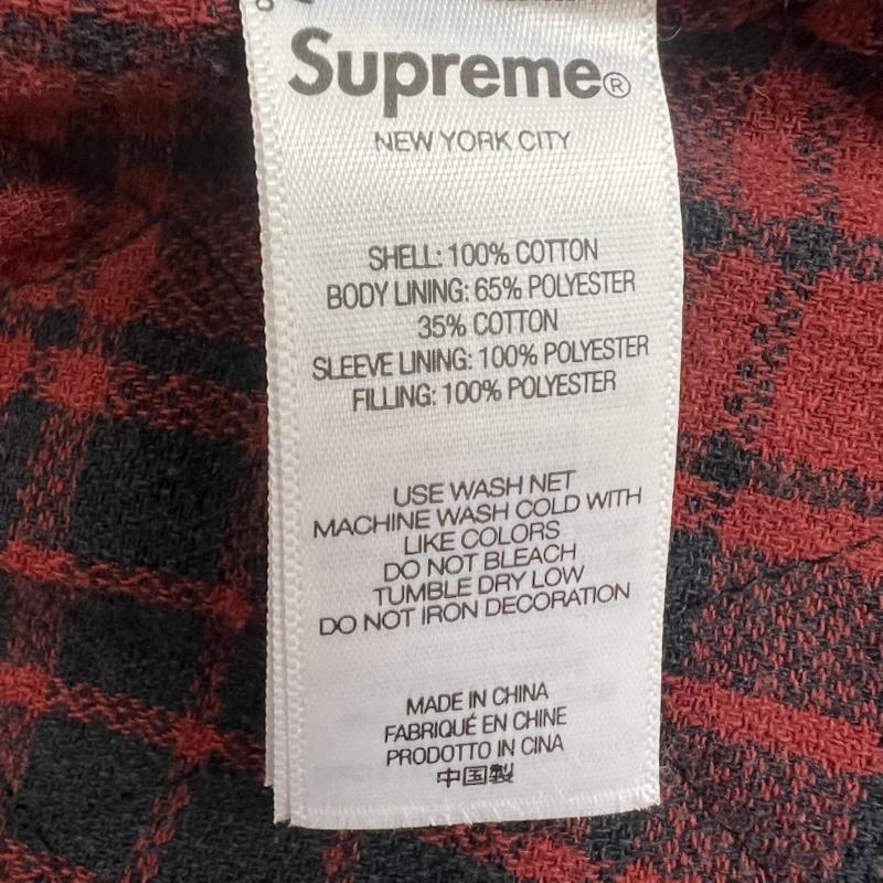 シュプリーム 25FW Quilted Lined Denim Snap Shirt チェック