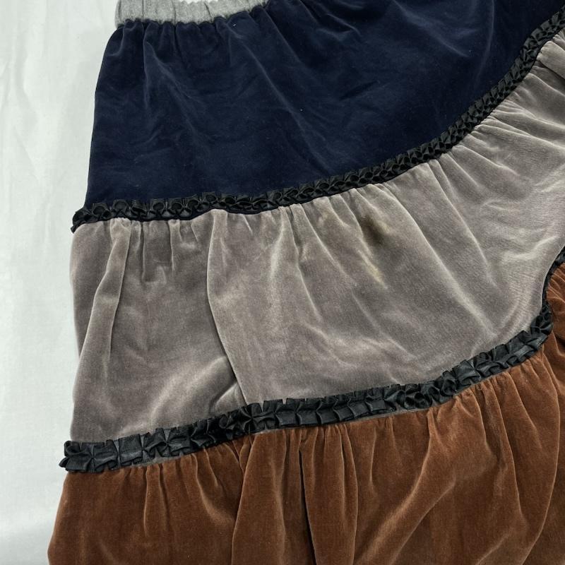 コムデギャルソン ベルベット ティアード ロング スカート - 50149848