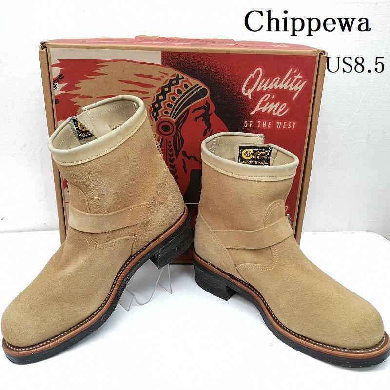 チペワ 1901M56 ショート エンジニア 7インチ ハイト サンド スエード