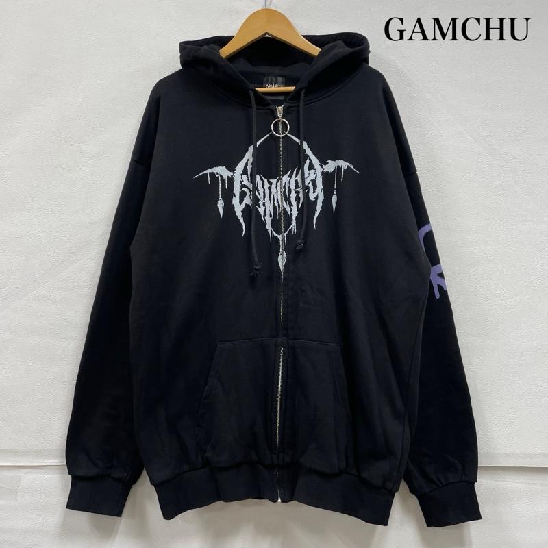 古着 GAMCHU ガムチュ 緊張したくないボクの夜道逃亡パーカー ジップ