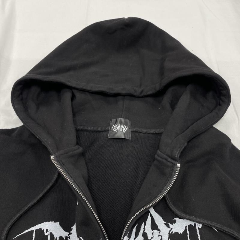 古着 GAMCHU ガムチュ 緊張したくないボクの夜道逃亡パーカー ジップ