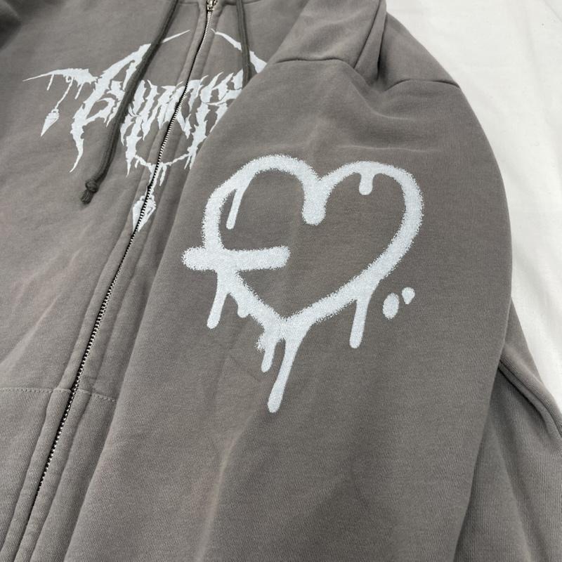 古着 GAMCHU ガムチュ 緊張したくないボクの夜道逃亡パーカー ジップ