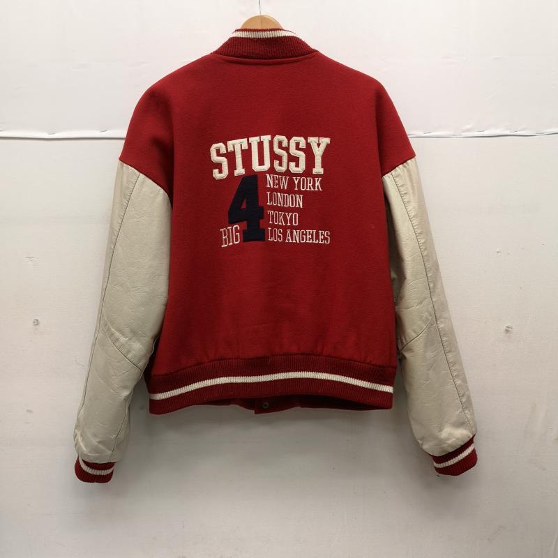 ステューシー 98年 USA製 OLD BIG 4 JACKET ビッグ4 袖革 スタジャン M