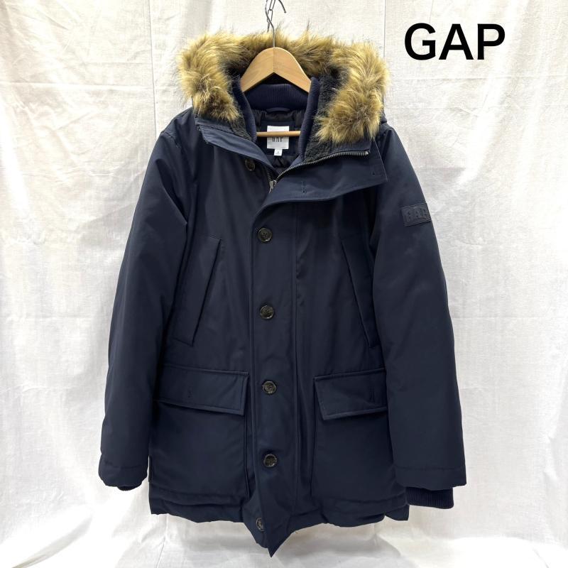 ギャップ モッズコート ファー付き ダウンジャケット ネイビー M