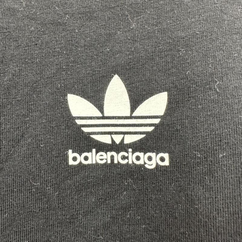 バレンシアガ 23SS adidas ロゴ プリント スリーライン スリーブ T 