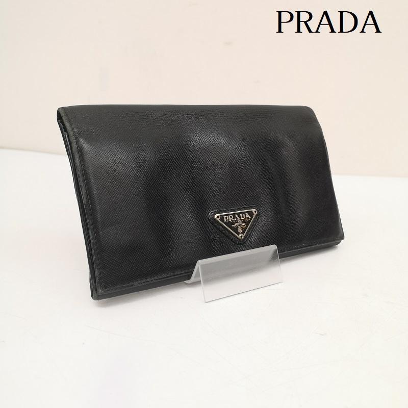 プラダ 長財布 二つ折り サフィアーノレザー トライアングル 三角 ロゴ