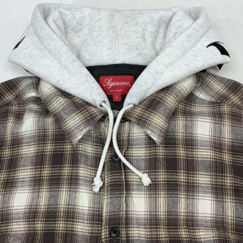 シュプリーム 21AW Hooded Flannel Zip Up Shirt ジップアップ