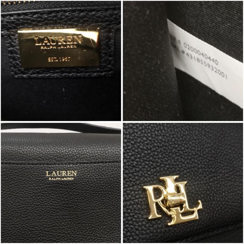 ローレンラルフローレン LRL レザー ショルダー バッグ ゴールド 金具