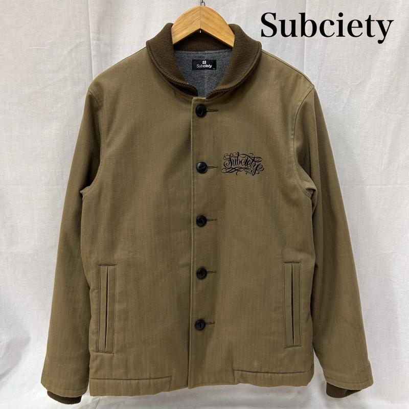 サブサエティ ファラオコート ヘリンボーン織 オリーブグリーン M