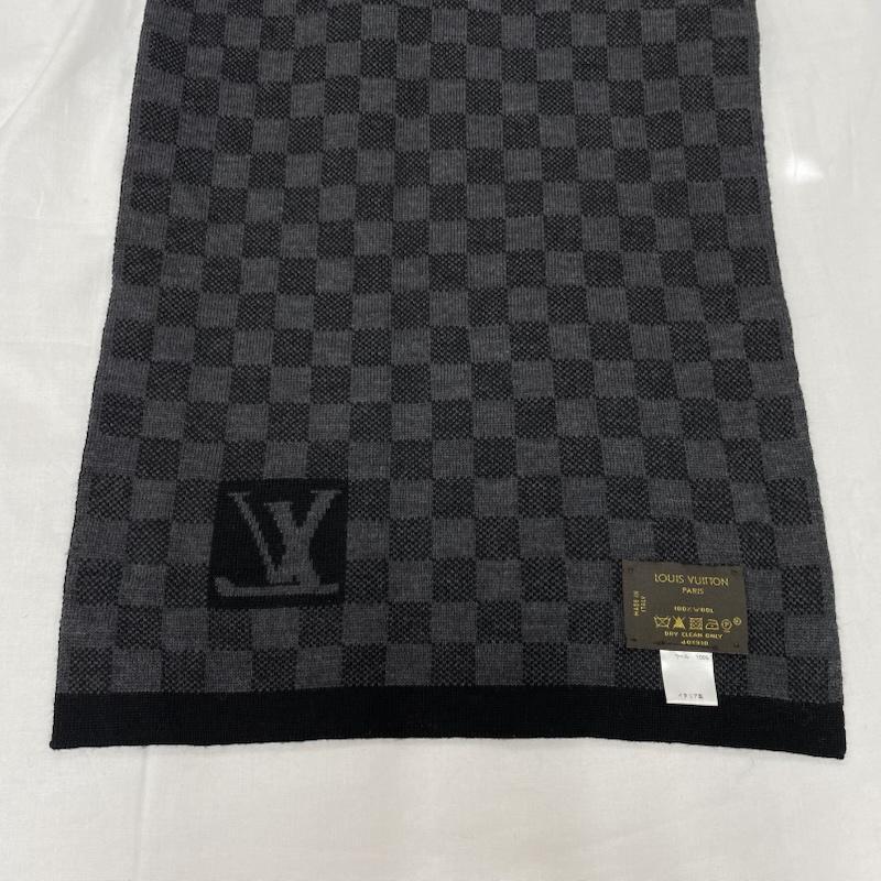 ルイヴィトン ダミエ グラフィット マフラー ウール イタリア製 LV