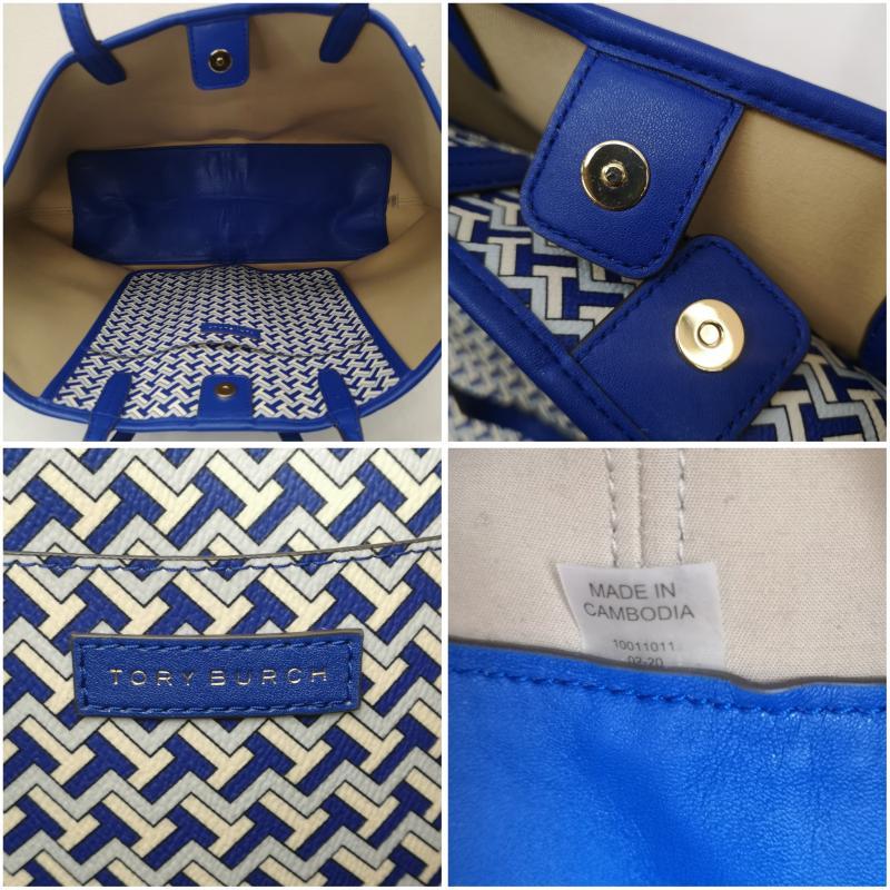 トリーバーチ ジェミニリンク 幾何学模様 PVC トートバッグ - 50151204