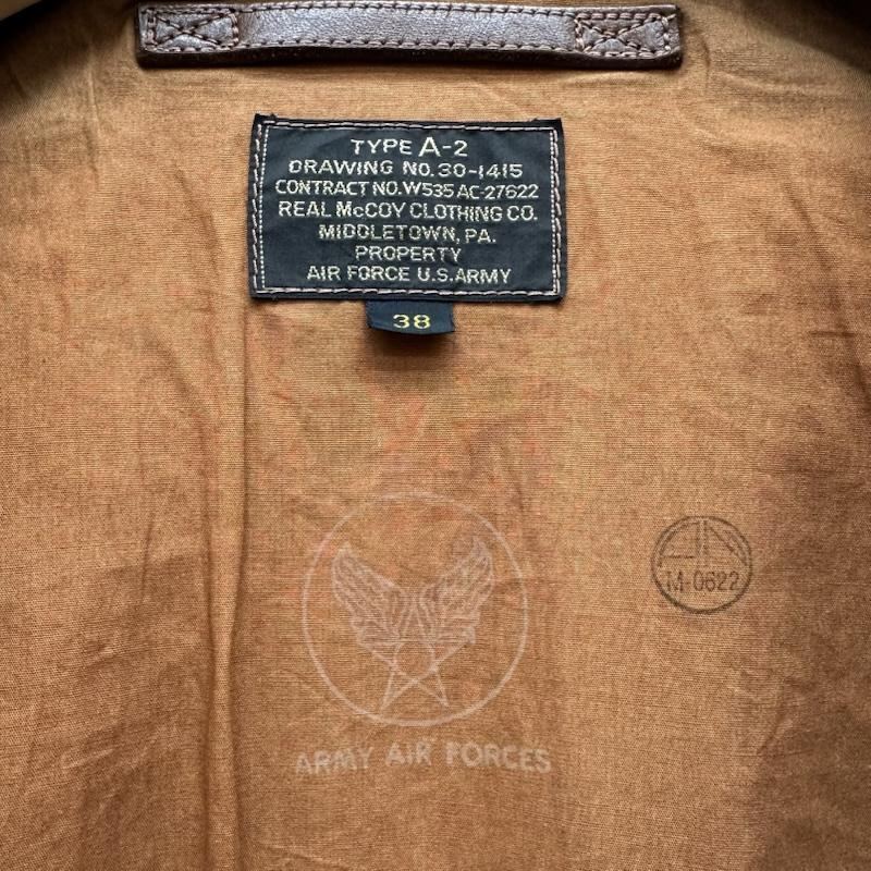 ザリアルマッコイズ A-2 フライト レザー ジャケット ARMY AIR FORCES 38 50151449 50151449の画像