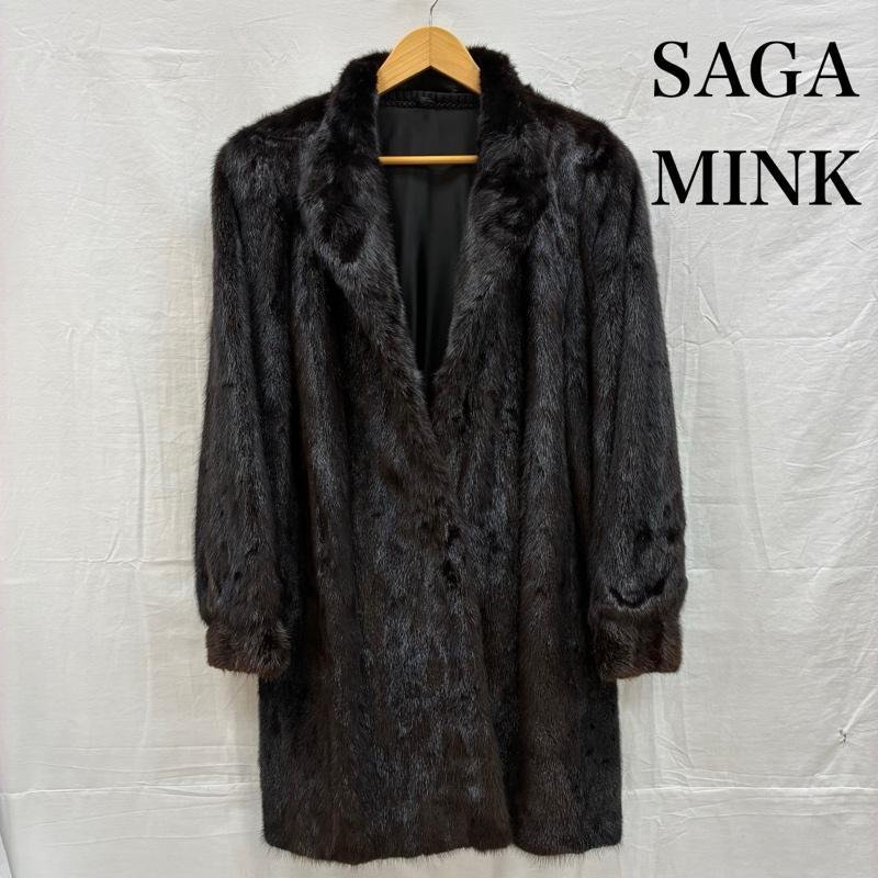 サガミンク 銀サガ ミンク リアル ファー コート SAFURON 裏地 花 刺繍