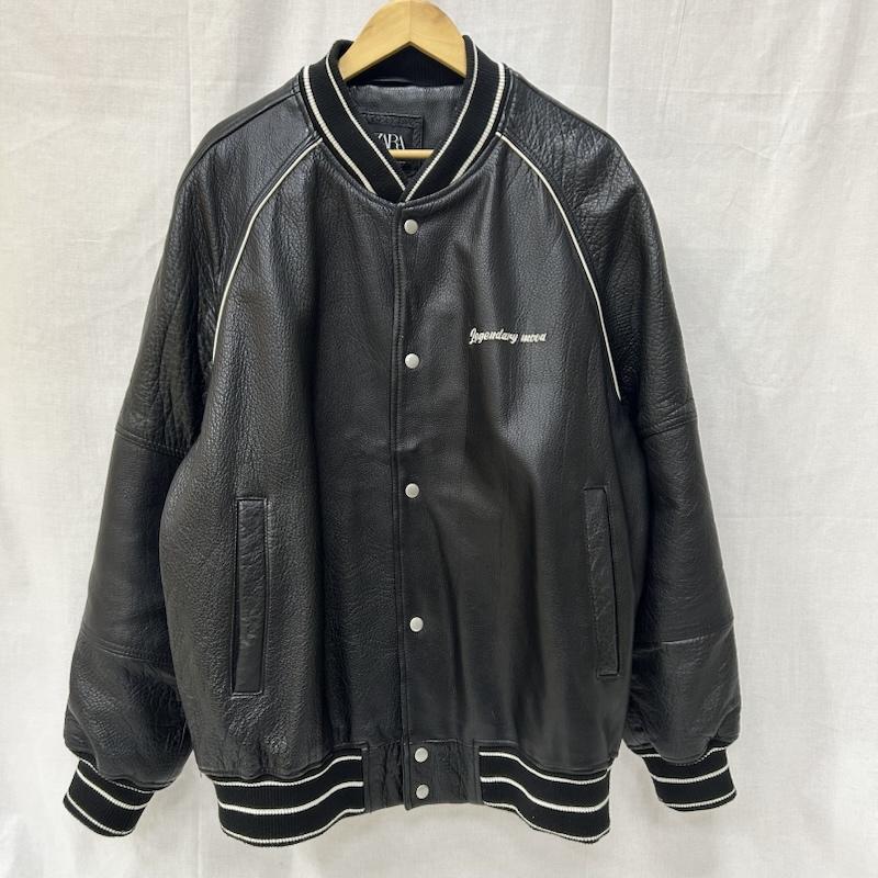 ZARA（ザラ） オールレザースタジャン black US:XL XL 50151755