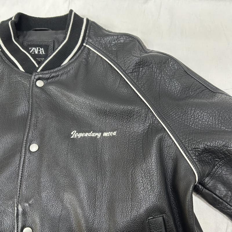 ZARA（ザラ） オールレザースタジャン black US:XL XL 50151755