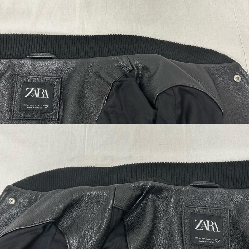 ZARA（ザラ） オールレザースタジャン black US:XL XL 50151755