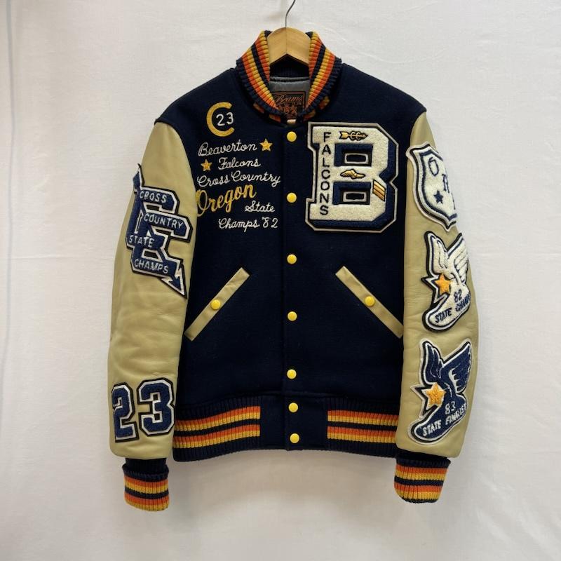 ホワイツビル BEAMS別注 袖レザー フルデコ ワッペン スタジャン 36