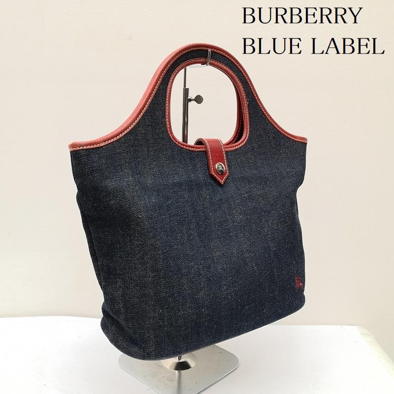 バーバリー・ブルーレーベル デニム レザー ハンドバッグ - 50151901