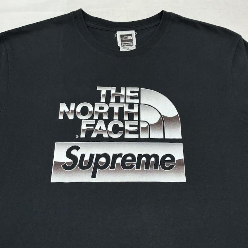 シュプリーム×ノースフェイス 18ss Metallic Logo Tee メタリック ロゴ
