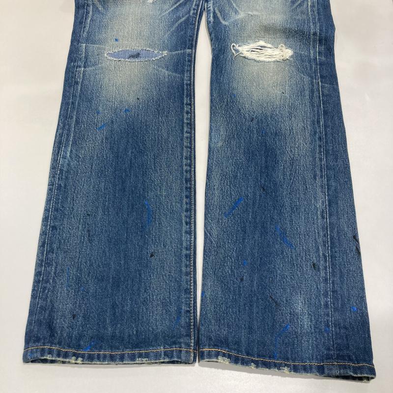 Stussy ダメージ加工ブルーストレートデニム ステューシー リーバイス 501 ダメージ加工 ブルー デニム ジーンズ