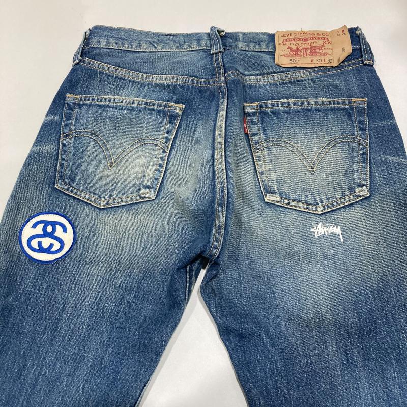 ステューシー リーバイス 501 ダメージ加工 ブルー デニム ジーンズ