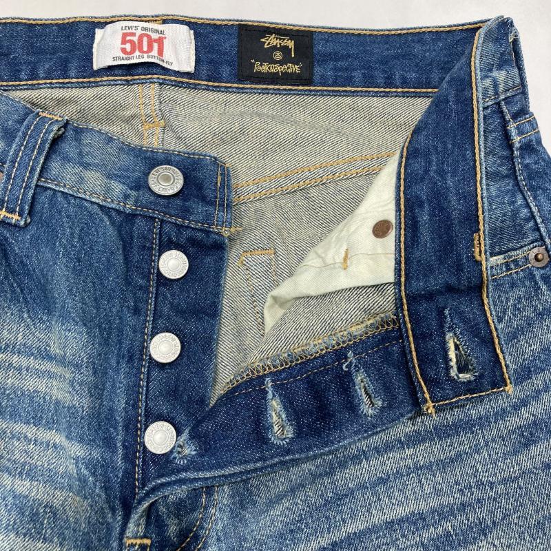 ステューシー リーバイス 501 ダメージ加工 ブルー デニム ジーンズ ステューシー リーバイス 501 ダメージ加工 ブルー デニム ジーンズ